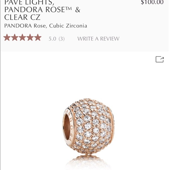Pandora charm rose gold and clear CZ - Picture 2 of 2